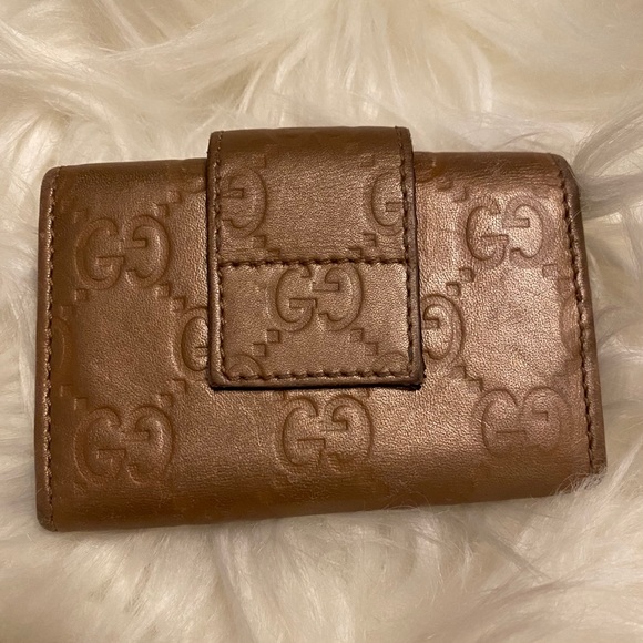 GUCCI Guccissima Gold Heart Card Key Holder Wallet - Picture 2 of 12